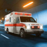 Early Release Disaster — Murder Convict Strikes Again Ambulance driving through a brightly lit tunnel.