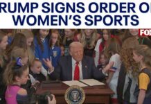 Trump Administration BUSTS District Hiding Male Athletes Pres. Trump signs executive order on women's sports: FULL