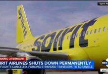Spirit Airlines says it's going out of business after 34 years and