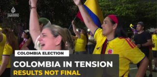 Colombia election: crowds celebrate disputed victory as vote count continues