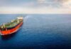Oil tanker sailing on calm open sea